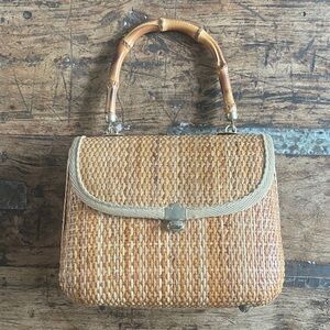 Vintage Fashion Imports Italian Wicker & Bamboo Bag